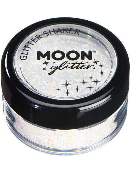 Fine White Iridescent Moon Glitter Shaker Pot - Main Image