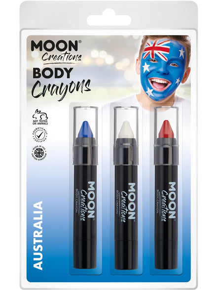 Australian Colours 3 Pack Face Paint Crayons - Main Image