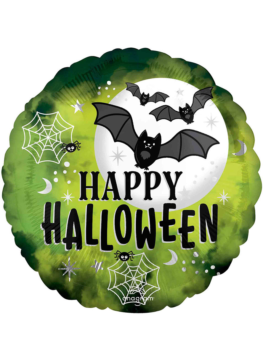 Moon and Bats Halloween Foil Balloon - Main Image