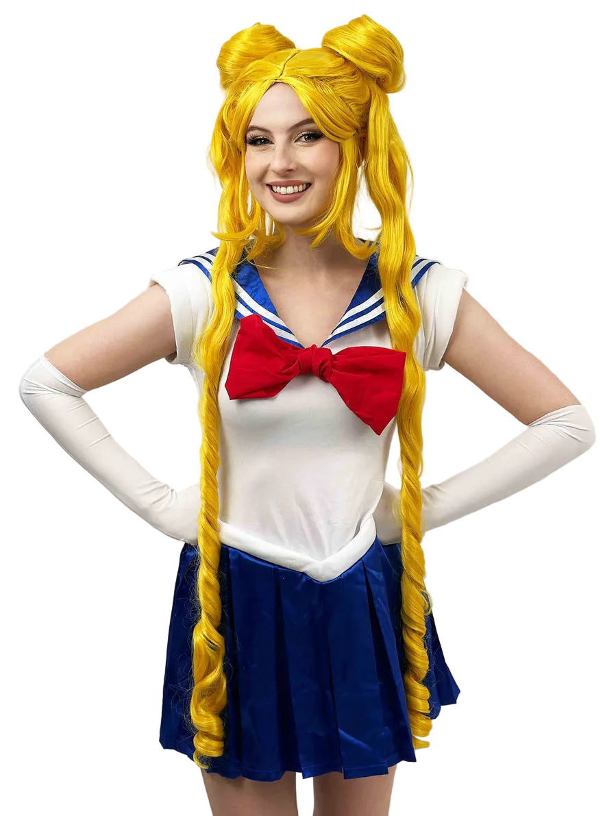 Moon Guardian Sailor Womens Long Yellow Cosplay Costume Wig - Alternative Image 2