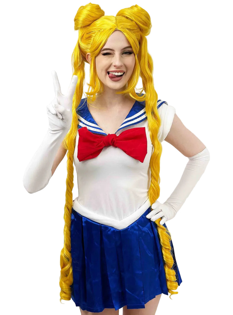 Moon Guardian Sailor Womens Long Yellow Cosplay Costume Wig - Alternative Image