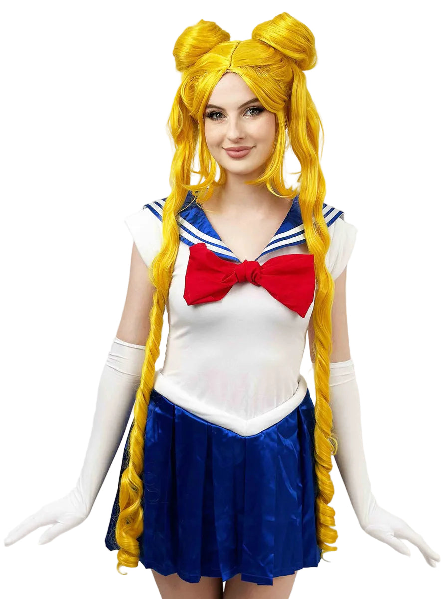Moon Guardian Sailor Womens Long Yellow Cosplay Costume Wig - Main Image