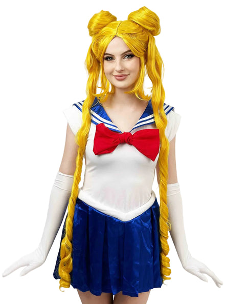 Moon Guardian Sailor Womens Long Yellow Cosplay Costume Wig - Main Image