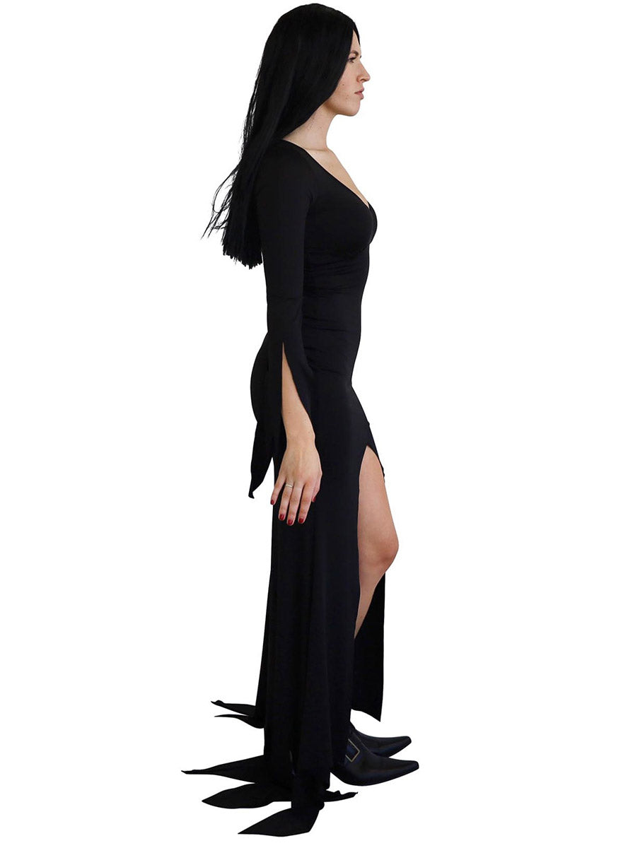 Side image of Mortifying Mistress Womens Morticia Halloween Costume