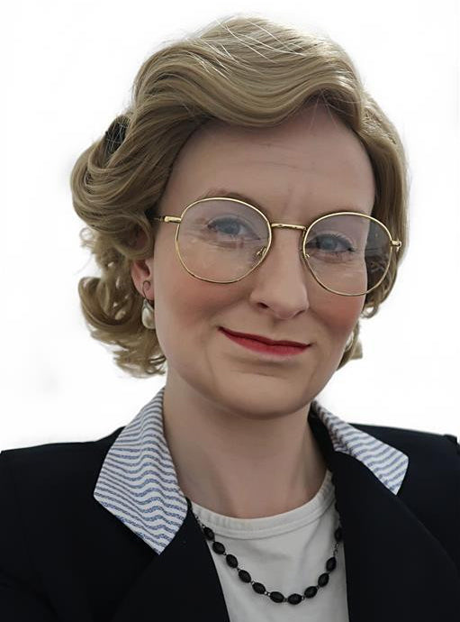 Mrs Housekeeper Womens Short Blonde Old Lady Costume Wig - Alternative Image
