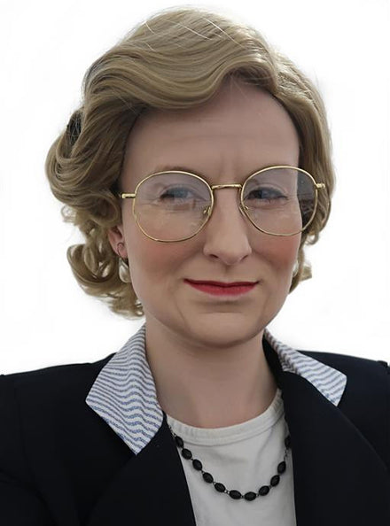 Mrs Housekeeper Womens Short Blonde Old Lady Costume Wig - Main Image