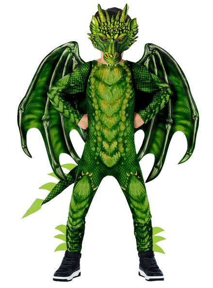 Green Dragon Teen Boys Costume - Main Image