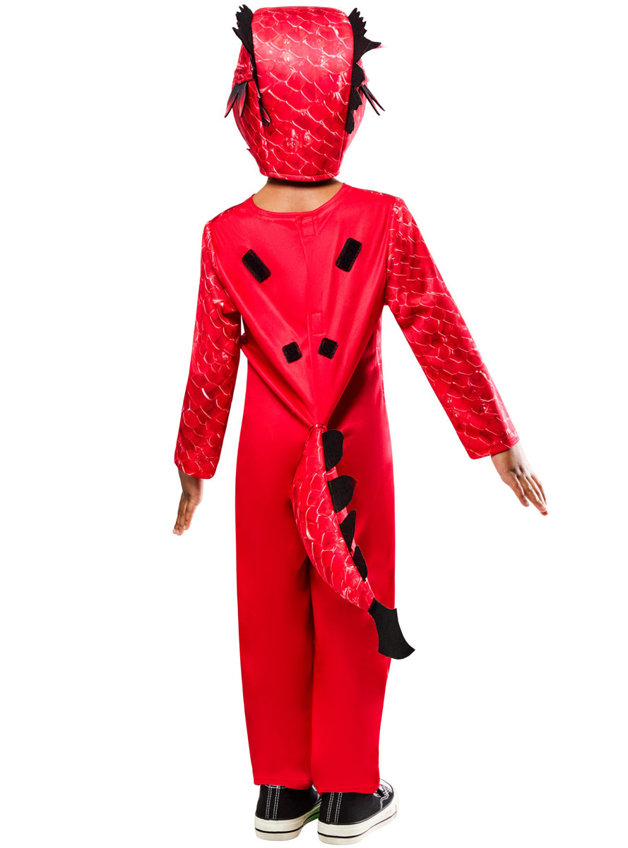 Red Mythical Dragon Boys Costume - Back Image