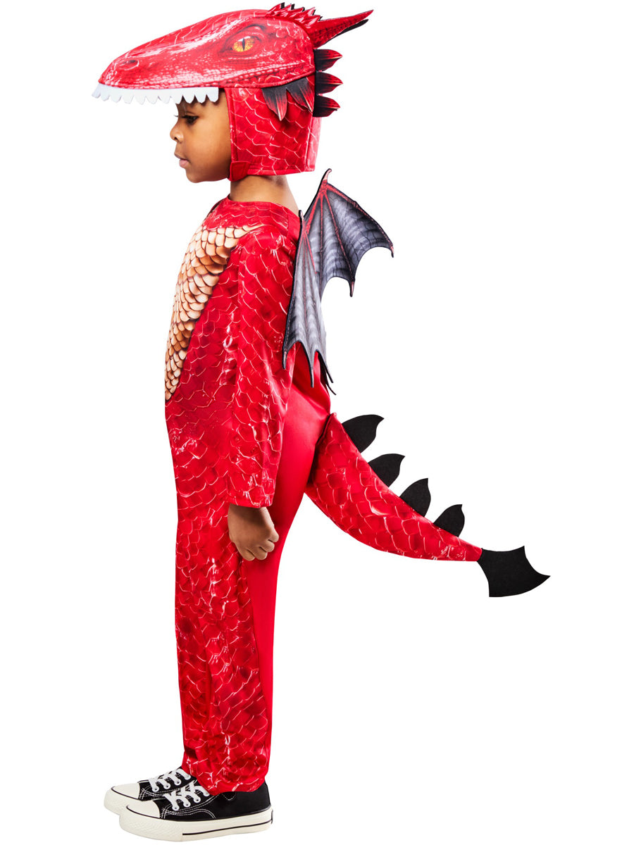 Red Mythical Dragon Boys Costume - Side Image