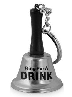 Novelty Silver Ring For A Drink Bell On Keychain