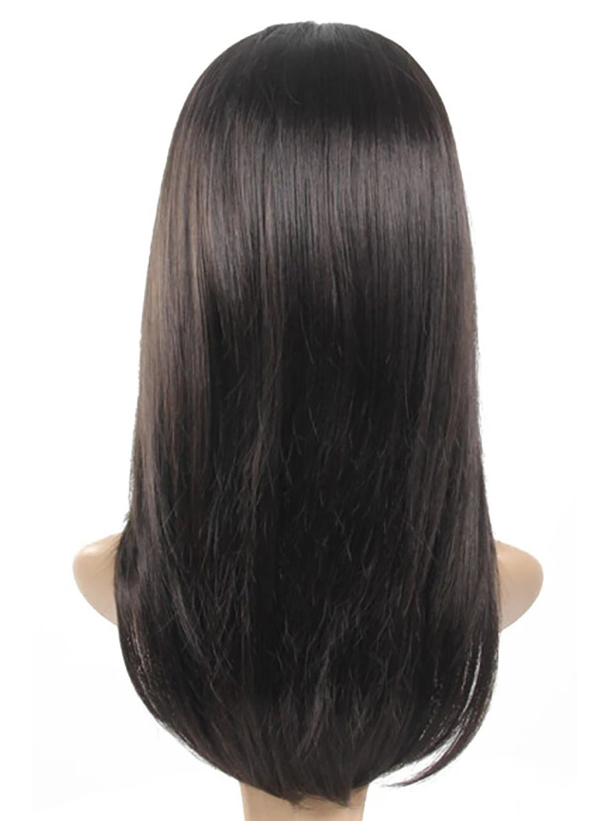 Naomi Dark Brown Straight Wig with Side Fringe
