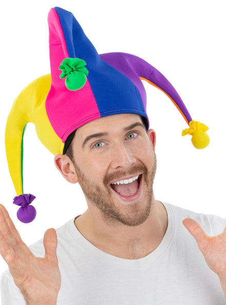 Adults Neon Jester Style Costume Hat - Main Image