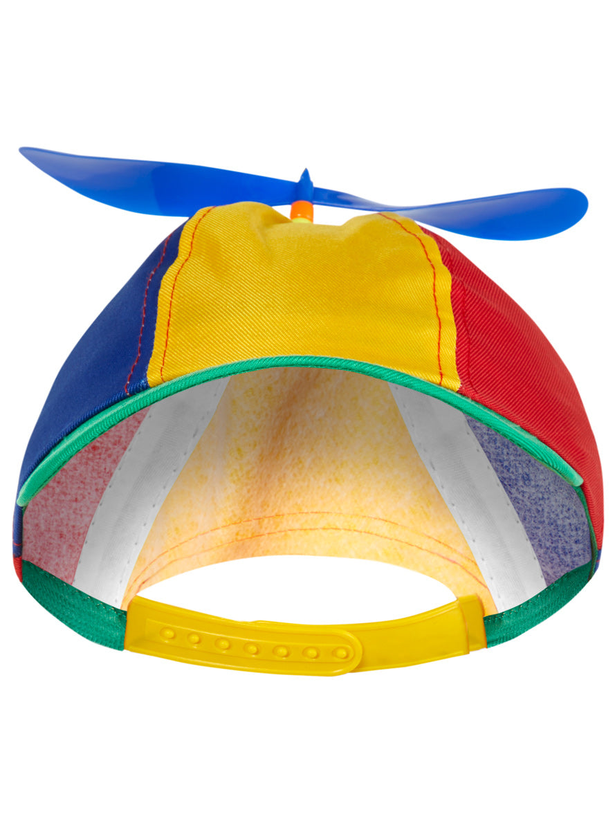 Rainbow Adults Nerd Costume Cape With Propeller - Back Image