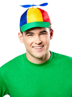 Rainbow Adults Nerd Costume Cape With Propeller - Main Image