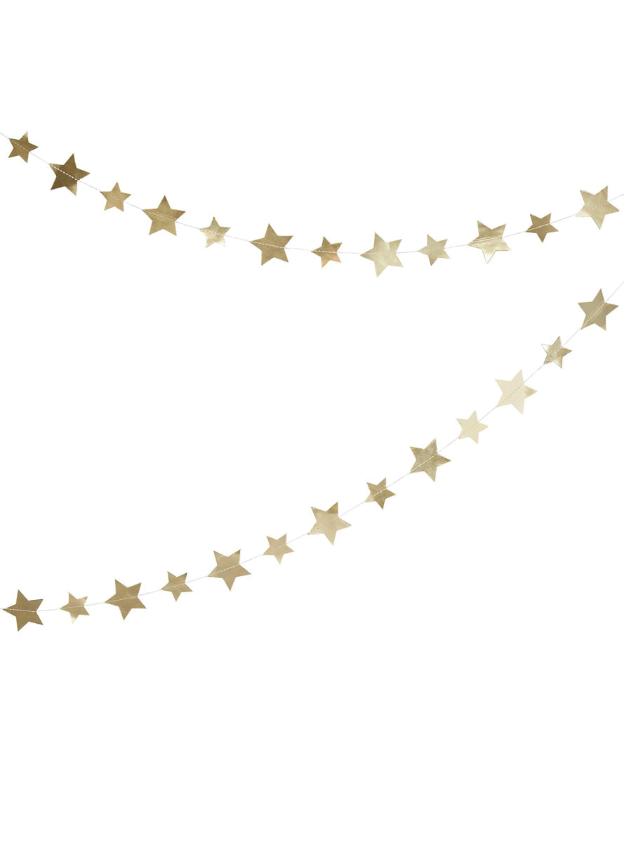 Gold Star New Years Eve Garland - Main Image