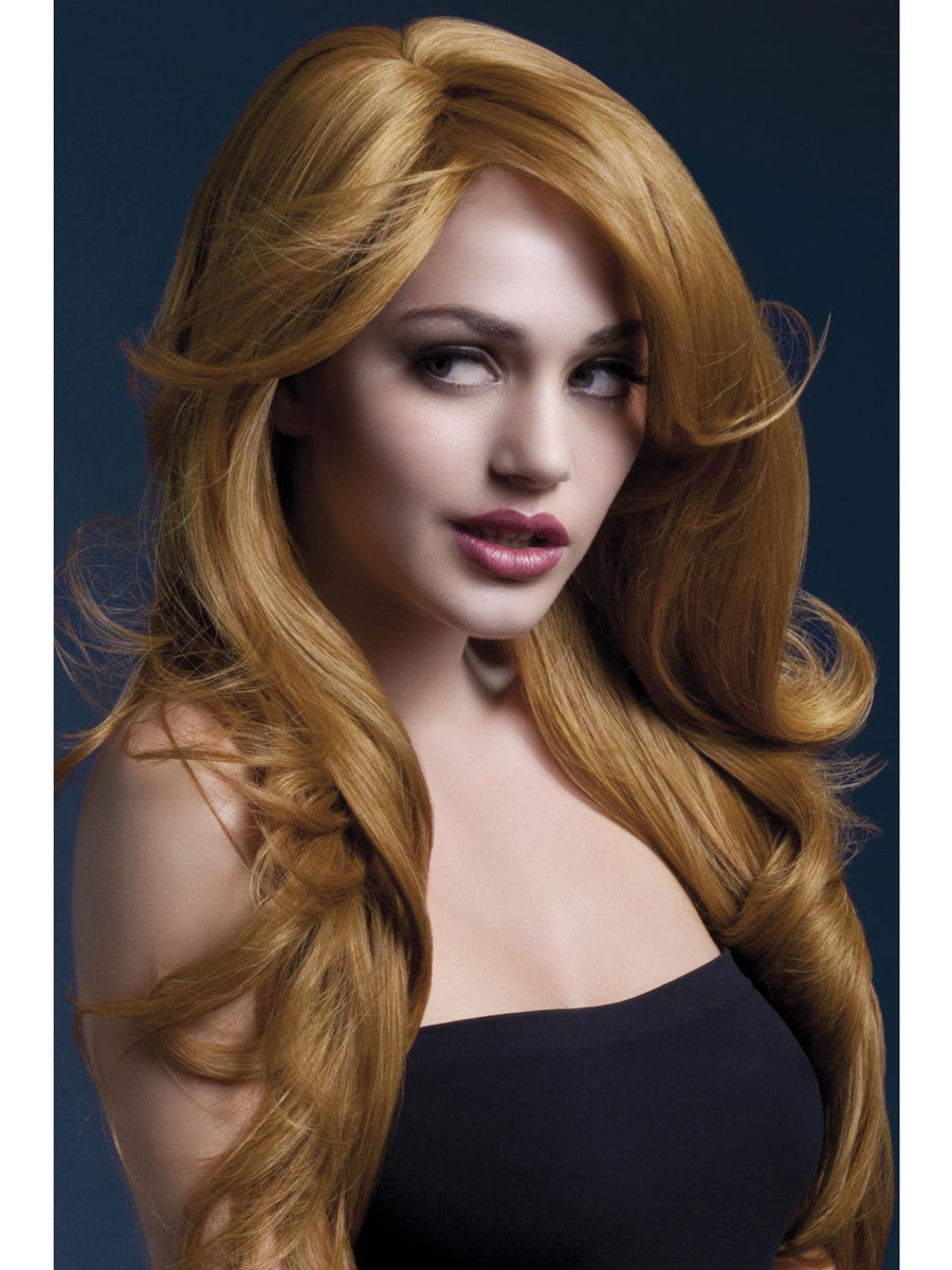 Womens Curly Auburn Heat Resistant Fashion Wig - Main Image