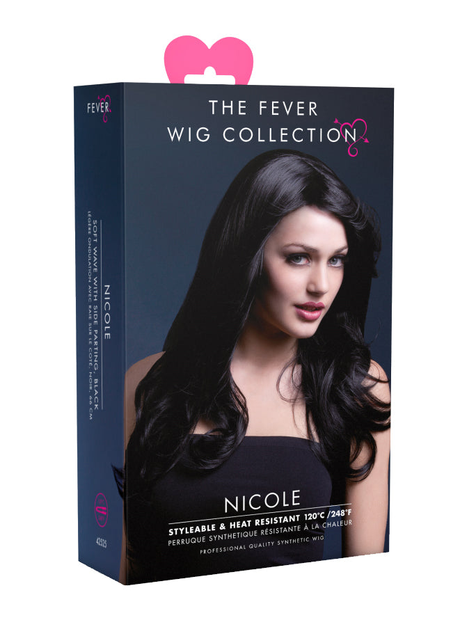 Deluxe Black Wavy Womens Heat Resistant Fashion Wig - Packaging Image