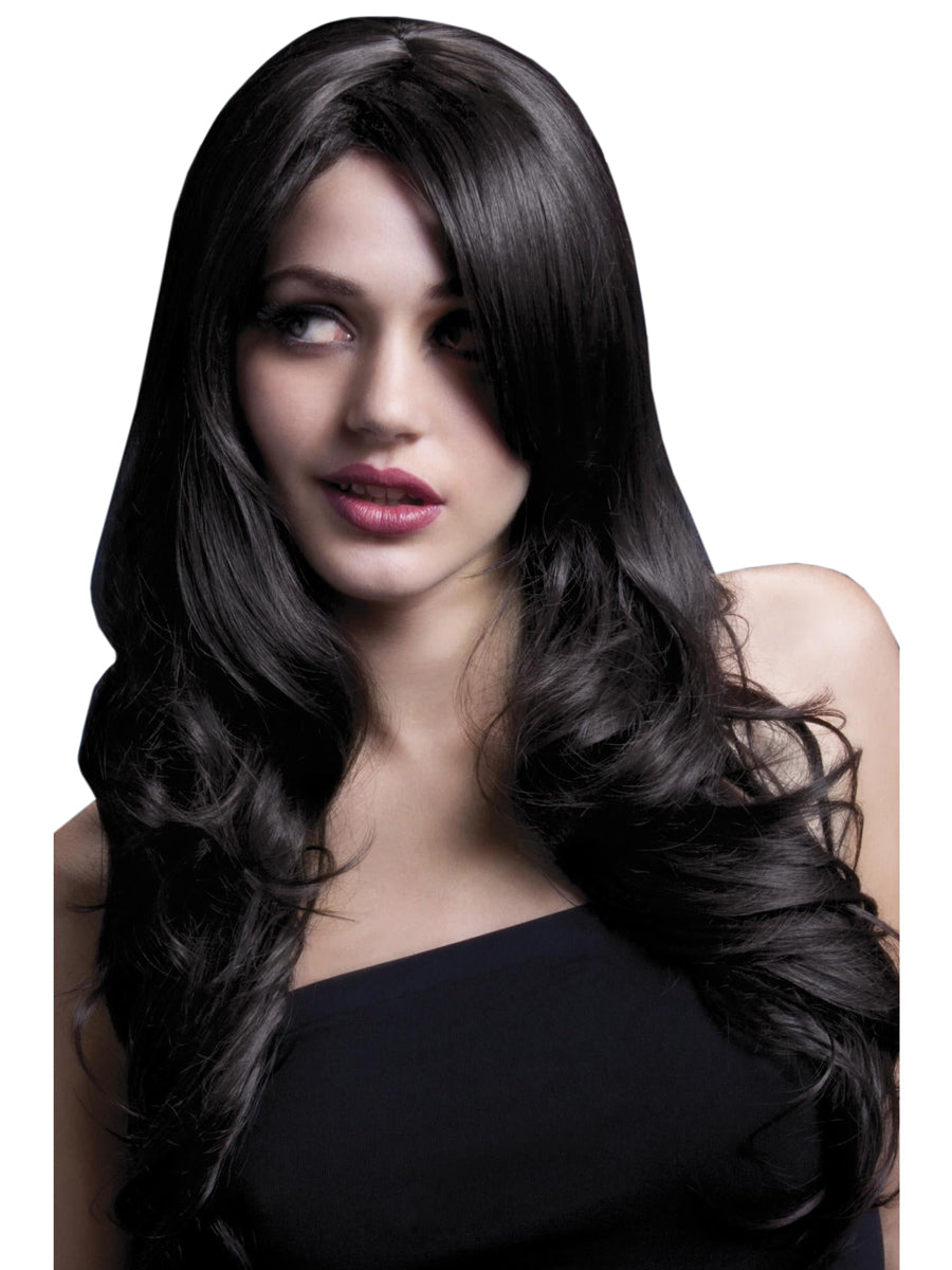 Deluxe Dark Brown Wavy Womens Heat Resistant Fashion Wig - Main Image