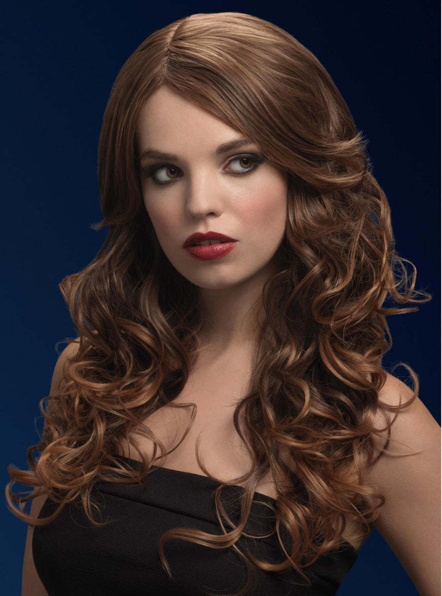 Deluxe Light Brown Wavy Womens Heat Resistant Fashion Wig - Main Image