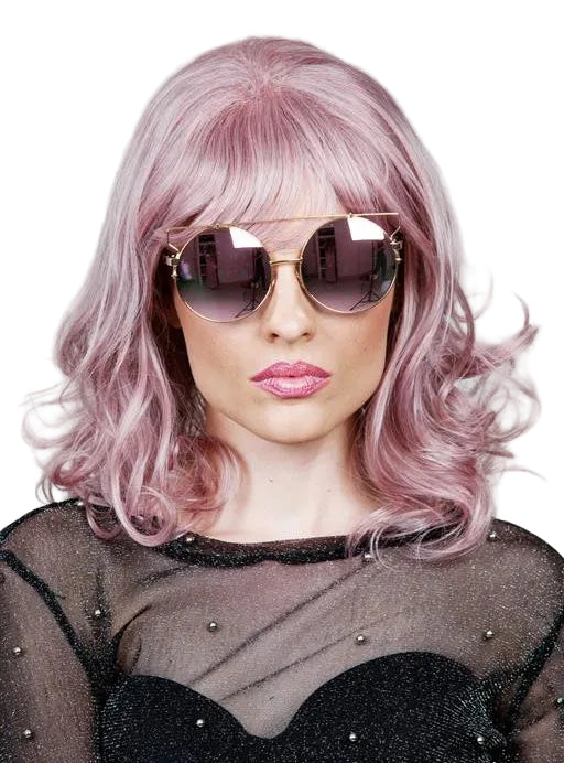 Nova Womens Dusty Pink Wavy Heat Resistant Fashion Wig - Main Image