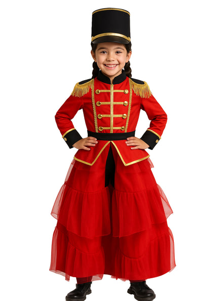 Nutcracker Girls Red Toy Soldier Costume - Main Image