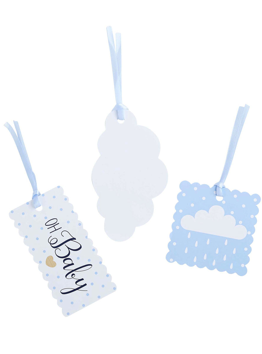 Oh Baby 3 Pack Blue Baby Shower Gift Tags - Main Image