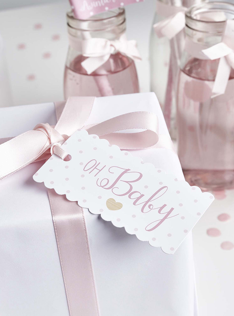 Oh Baby 3 Pack Blue Pink Shower Gift Tags - Lifestyle Image 2