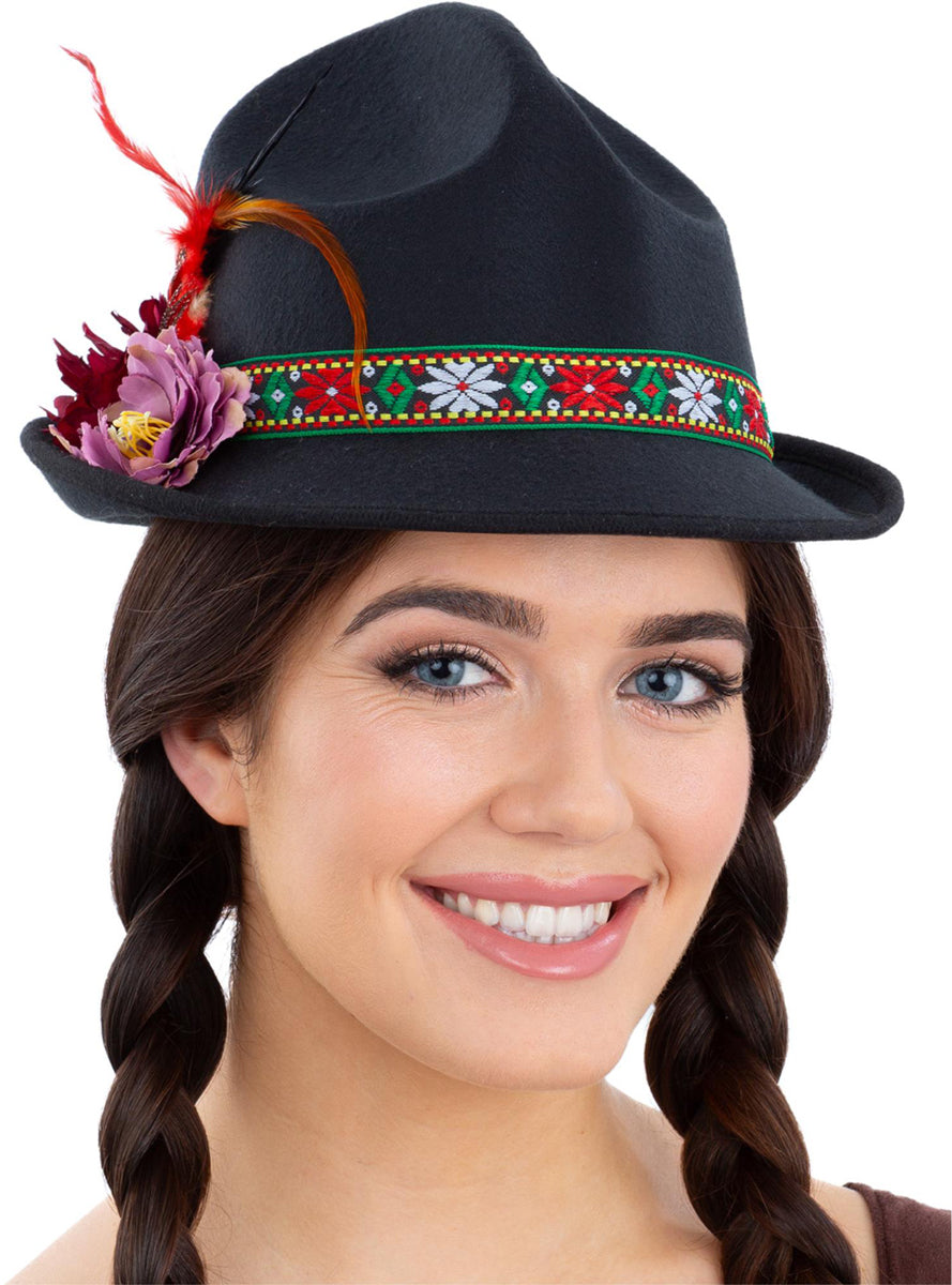 Trenker Oktoberfest Hat with Flowers - Main Image