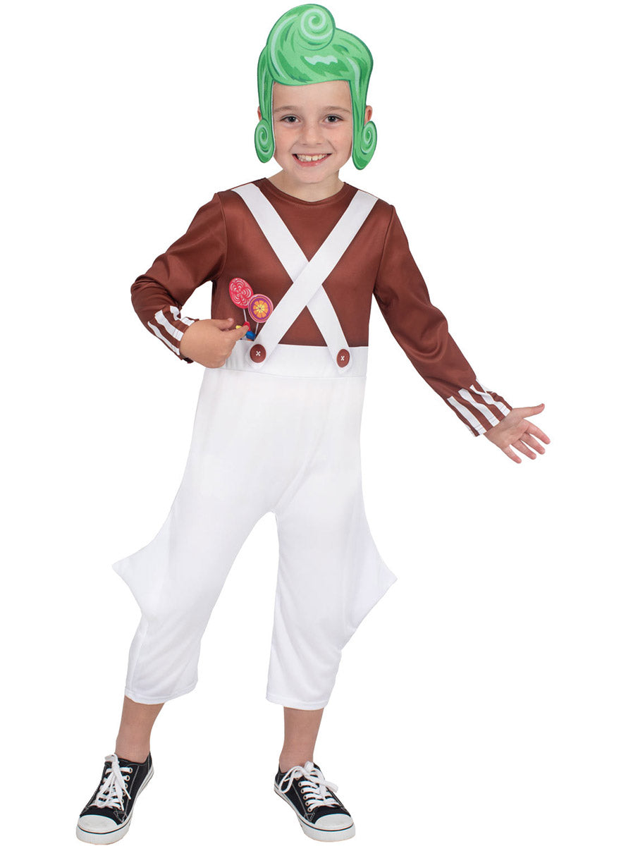 Toddler Boys Classic Oompa Loompa Willy Wonka Costume - Alternative Image 3