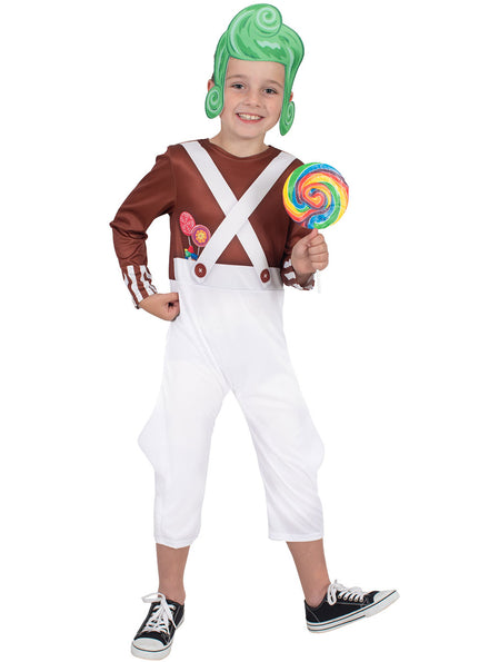 Toddler Boys Classic Oompa Loompa Willy Wonka Costume - Main Image