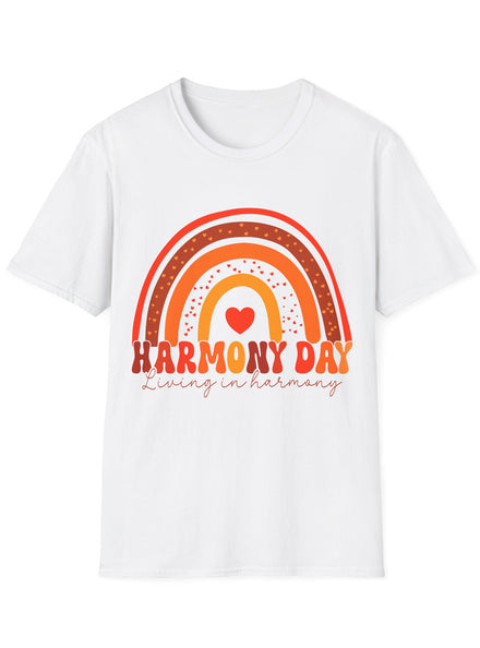 Living In Harmony Adults White Harmony Day Shirt