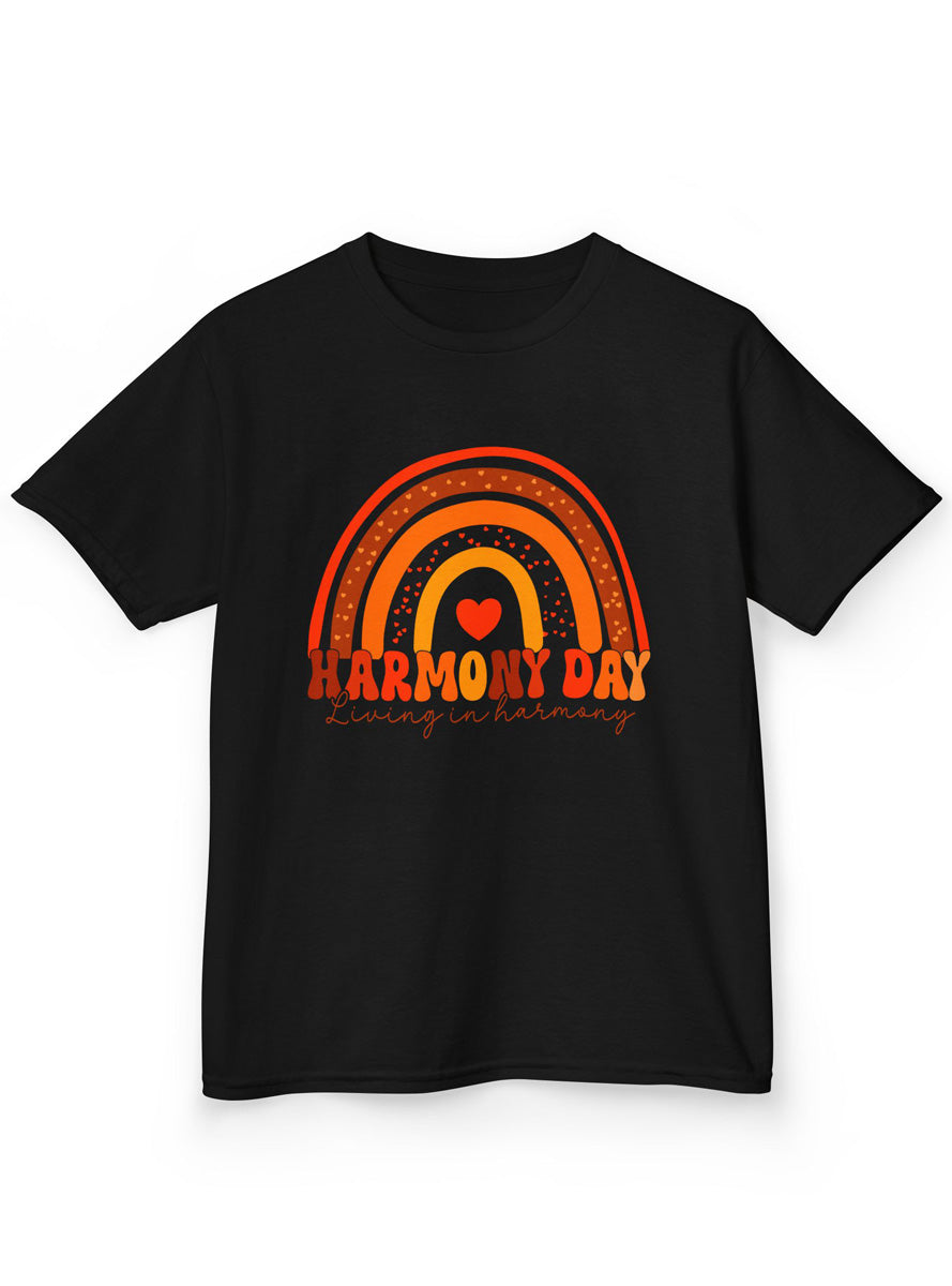 Living In Harmony Kids Black Harmony Day Shirt