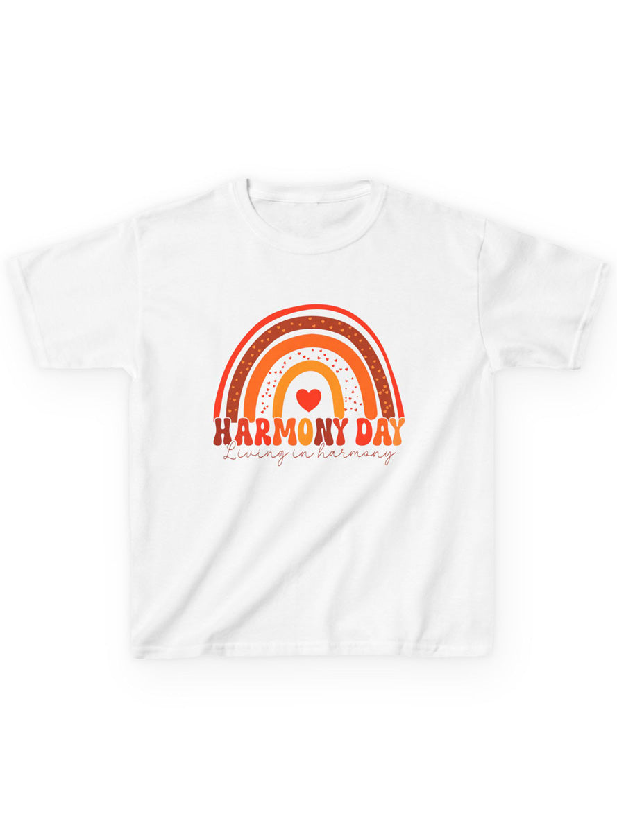 Living In Harmony Kids White Harmony Day Shirt