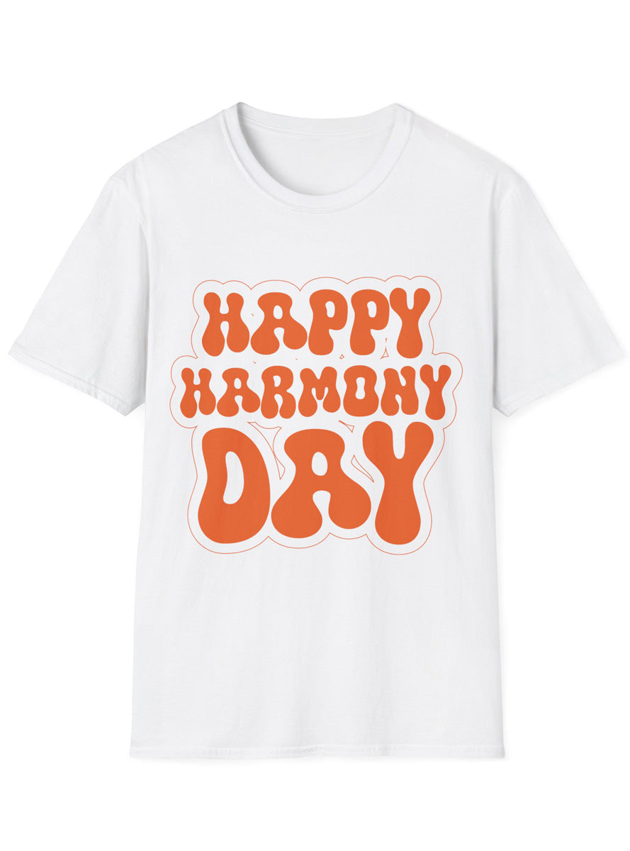 Happy Harmony Day Adults White Shirt
