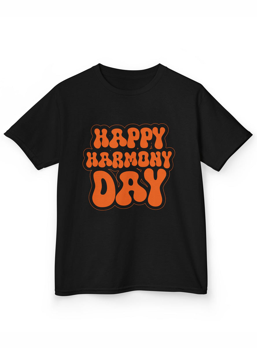 Happy Harmony Day Teens Black Shirt