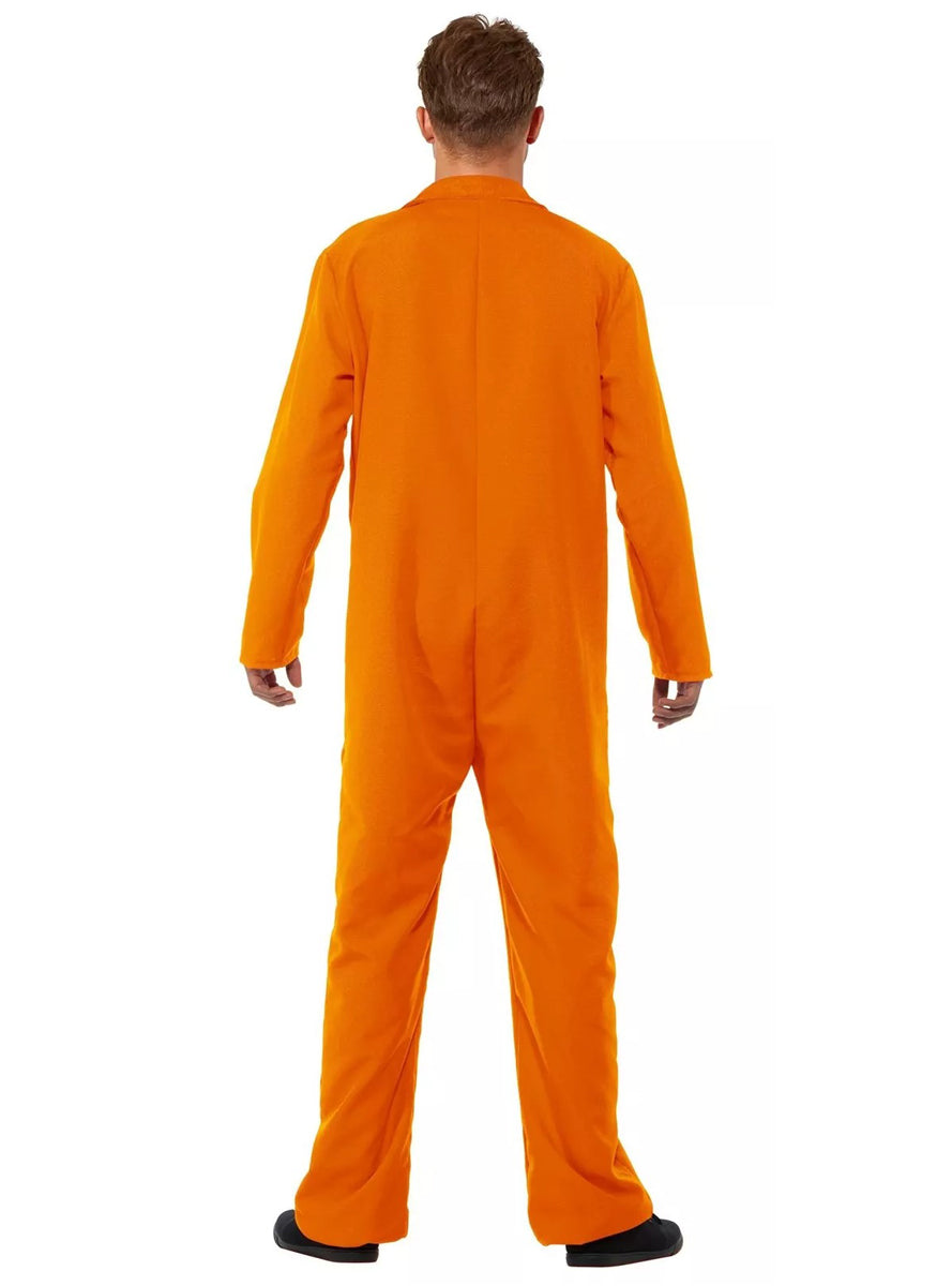 Orange Convict Mens Costume - Back Image