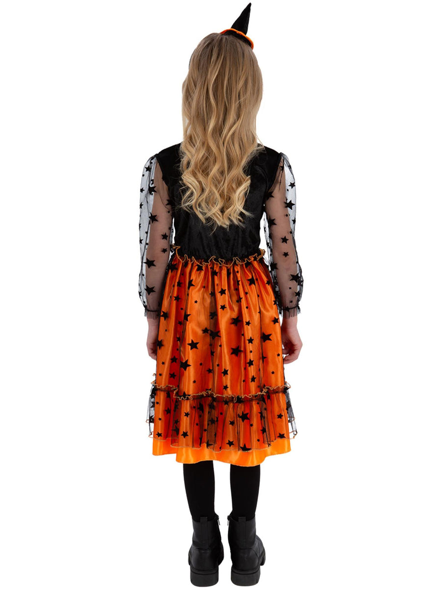 Girls halloween jack o lantern witch costume - Back image
