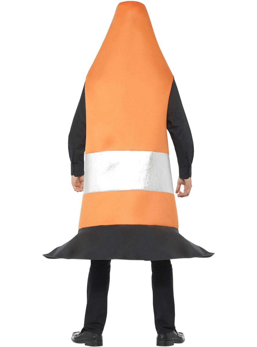 Adults Orange Traffic Cone Novelty Costume - Back Image