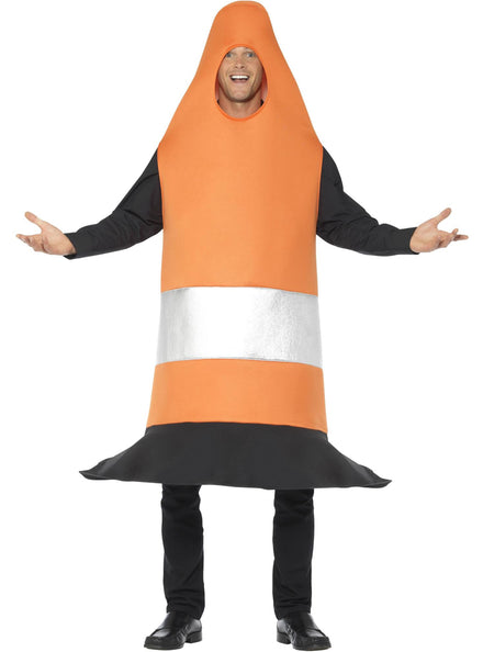 Adults Orange Traffic Cone Novelty Costume - Main Image