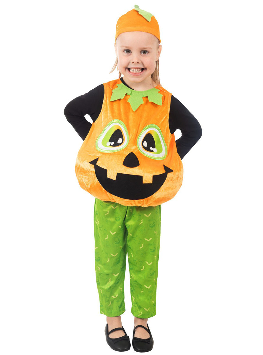 Orange Pumpkin Toddlers Halloween Costume - Alternative Image 1
