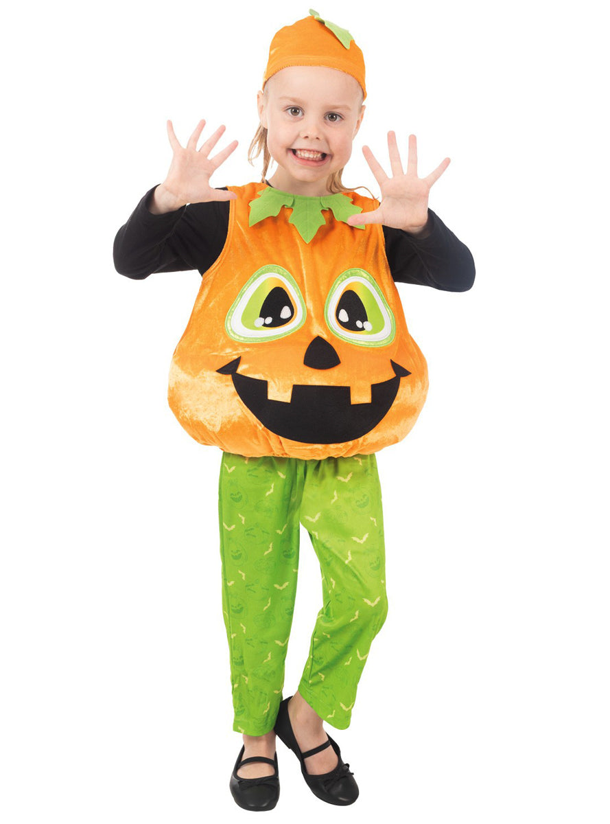 Orange Pumpkin Toddlers Halloween Costume - Alternative Image 2