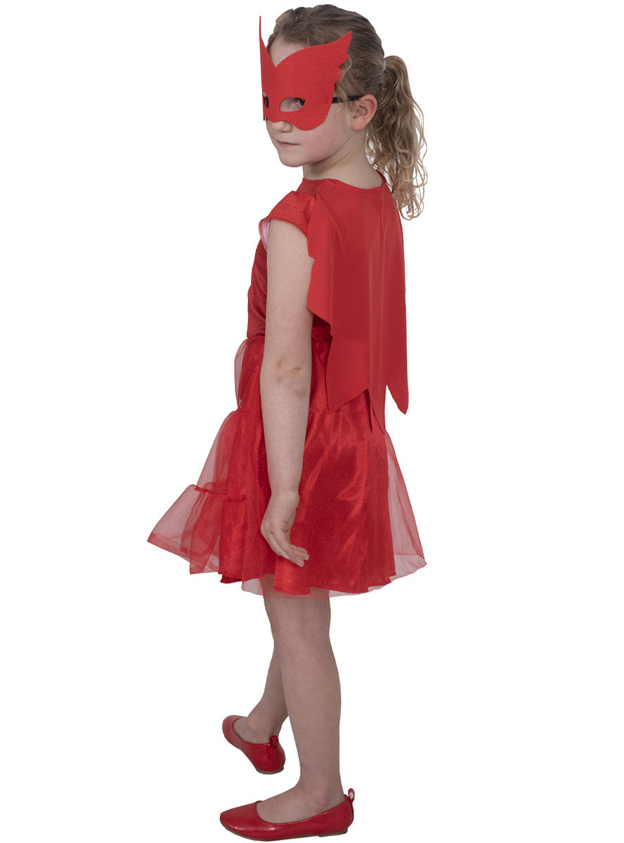 Owlette Girls Red PJ Masks Character Costume - Back Image