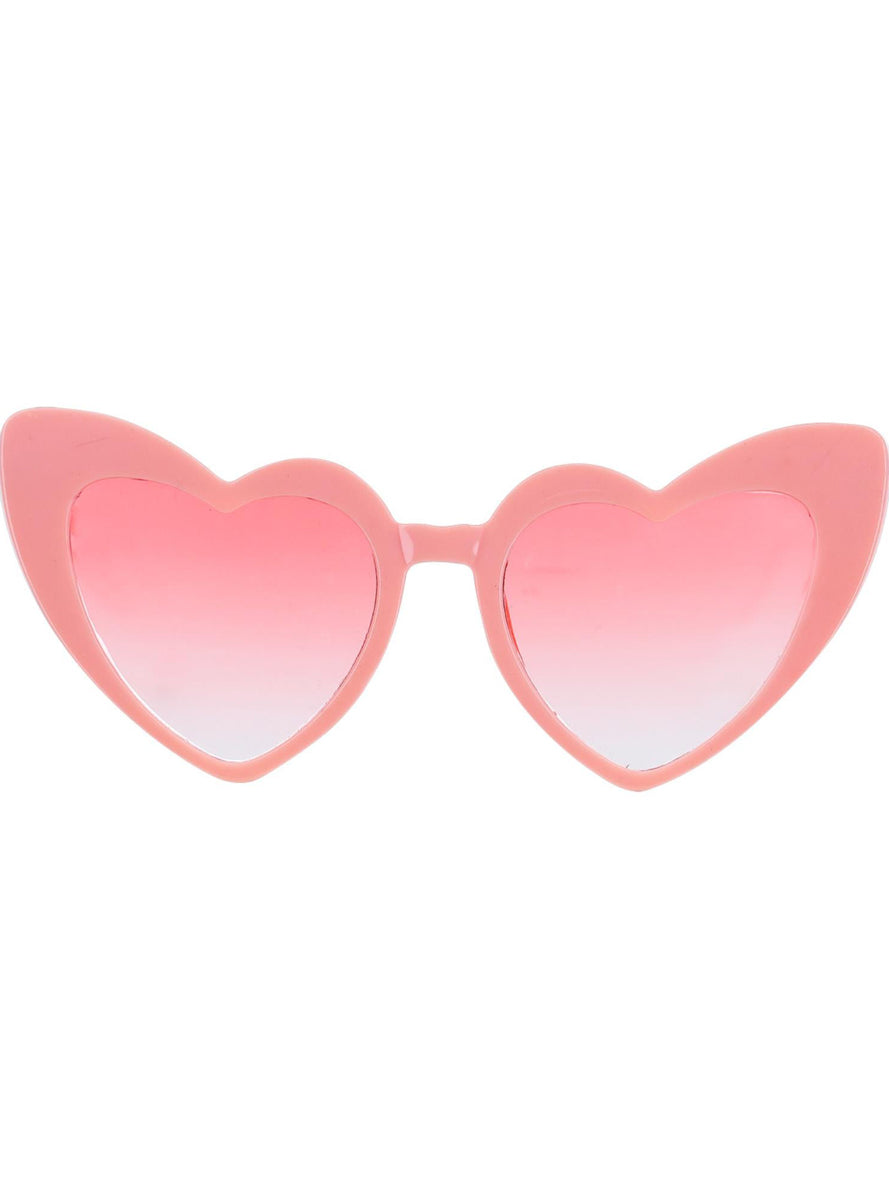 Pink Heart Shaped Womens Costume Glasses - Alternative Image