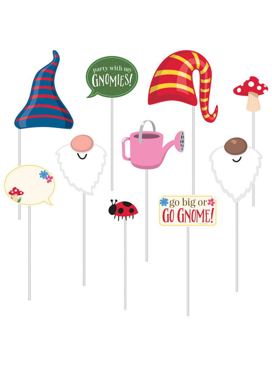 Party Gnomes 10 Pack Photo Booth Prop Kit – Main Image