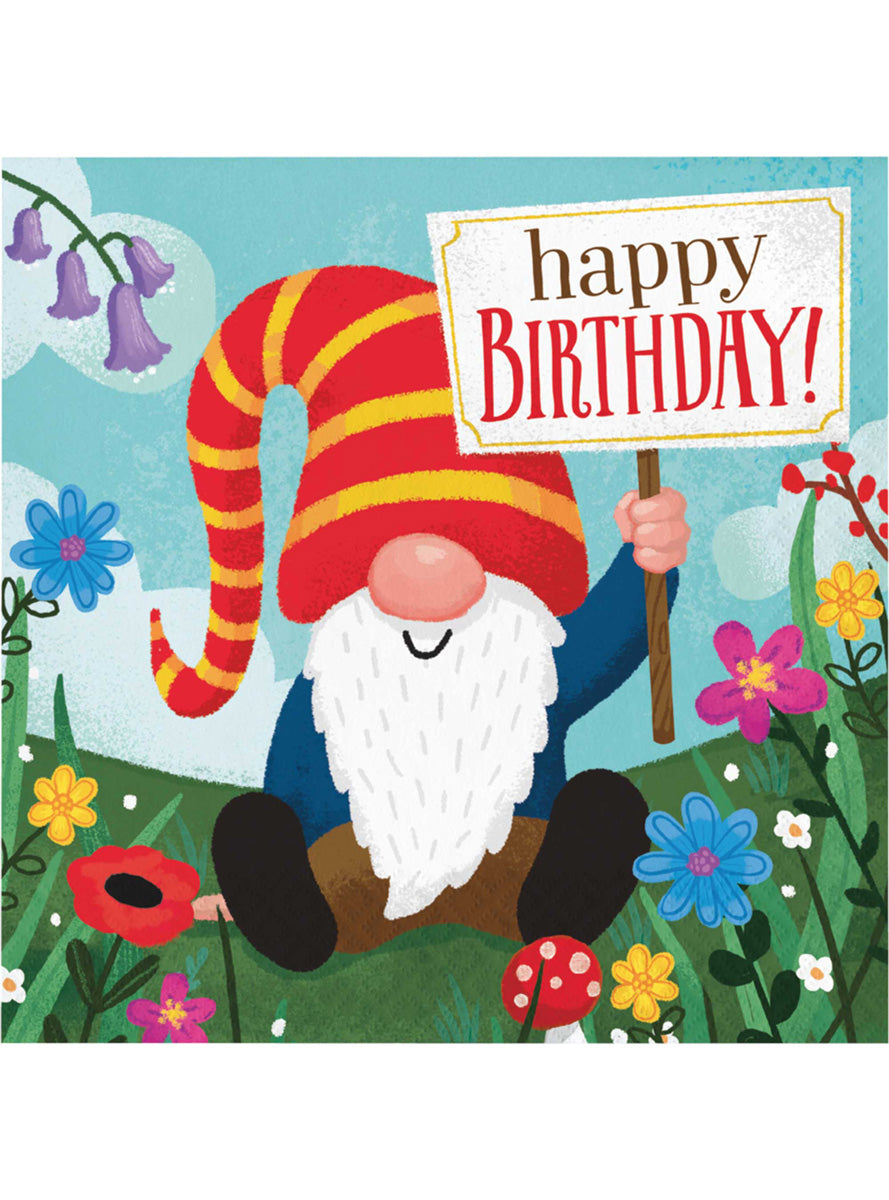 Party Gnomes 16 Pack Happy Birthday Lunch Napkins – Main Image