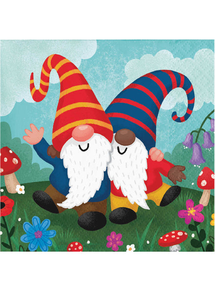 Party Gnomes 16 Pack Beverage Napkins – Main Image