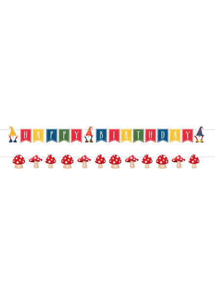 Party Gnomes Happy Birthday 140cm Banner – Main Image