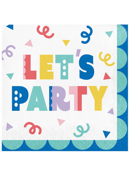 Party Patterns 16 Pack Lunch Napkins – Main Image