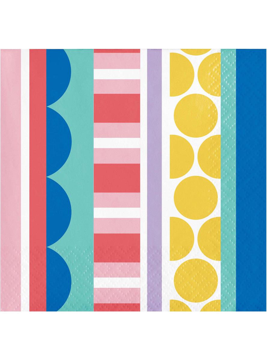 Party Patterns 16 Pack Rainbow Beverage Napkins – Main Image