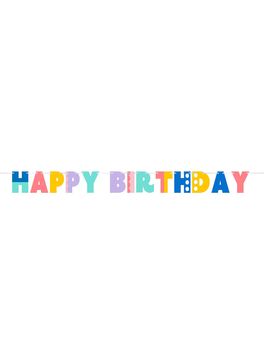 Party Patterns Happy Birthday 221cm Banner – Main Image